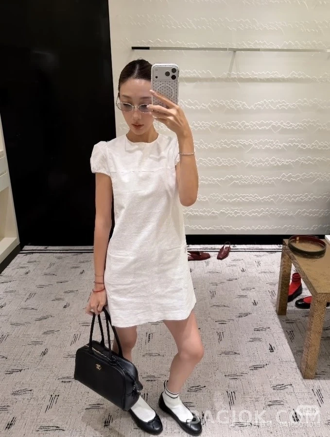 샤넬 샤넬 투톤 보우 삭스 플랫 상세 이미지