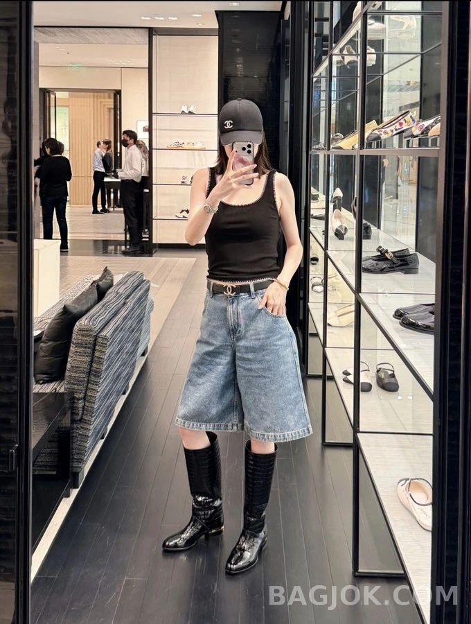 샤넬 샤넬 악어 엠보싱 페이턴트 롱부츠 상세 이미지