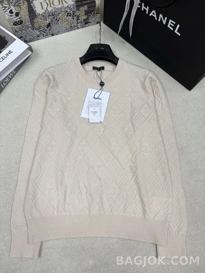 샤넬 샤넬 더블C 로고 펀칭 니트 상세 이미지
