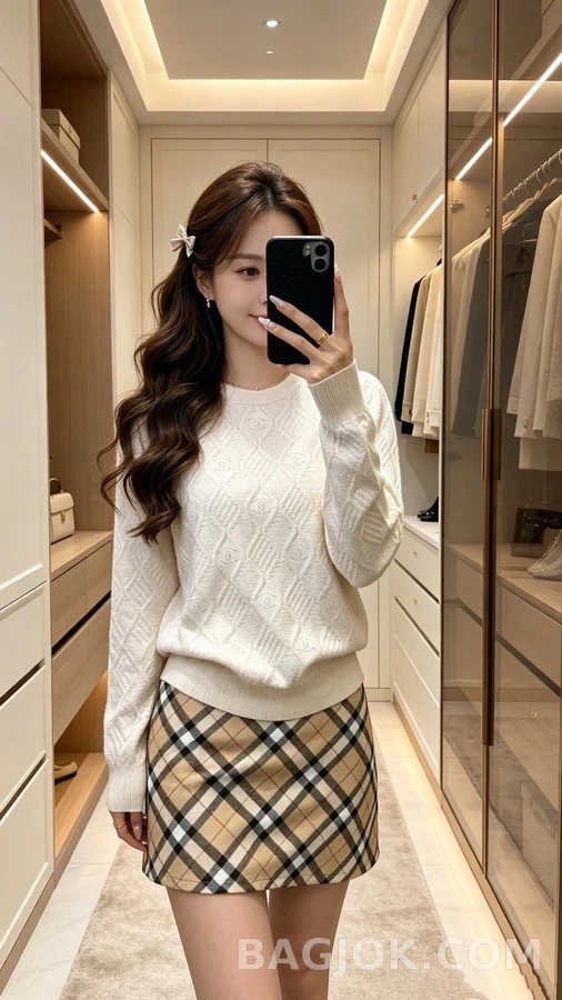 샤넬 샤넬 더블C 로고 펀칭 니트 상세 이미지
