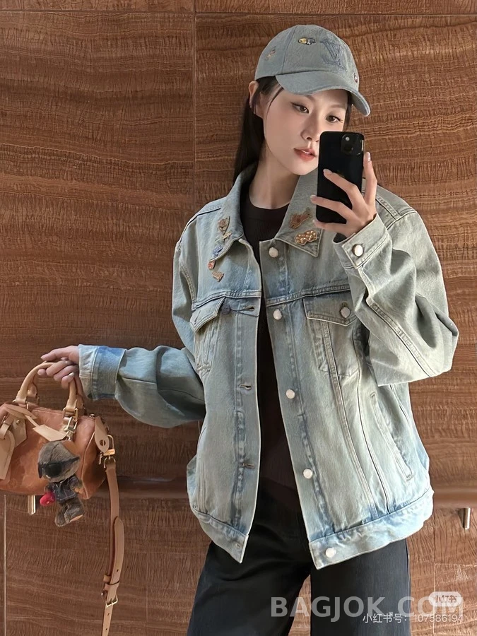루이비통 루이비통 와펜 장식 워시드 데님 자켓 상세 이미지