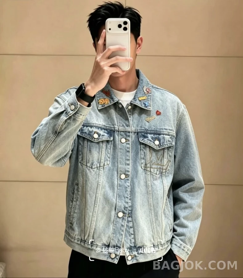 루이비통 루이비통 와펜 장식 워시드 데님 자켓 상세 이미지