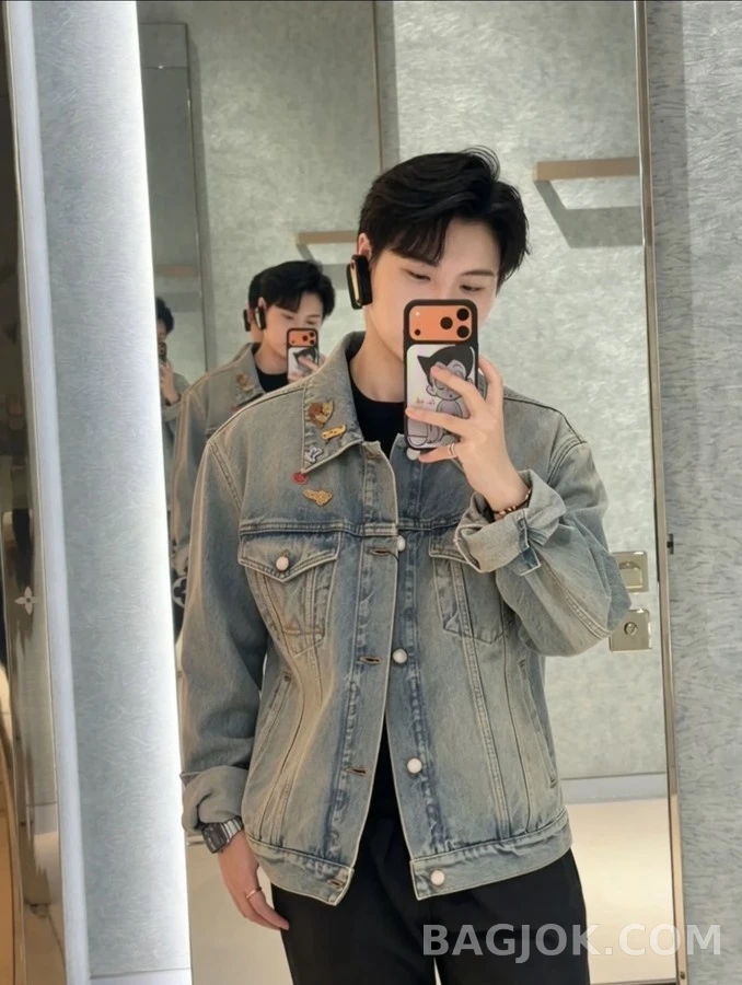 루이비통 루이비통 와펜 장식 워시드 데님 자켓 상세 이미지