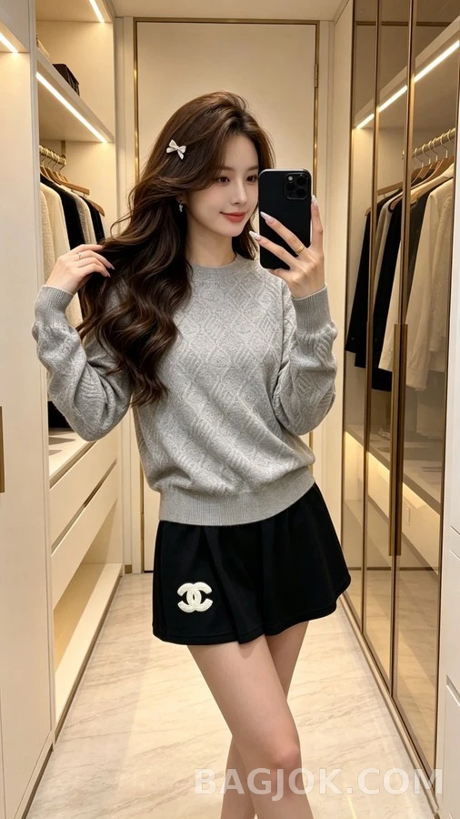 샤넬 샤넬 더블C 로고 자카드 니트 상세 이미지
