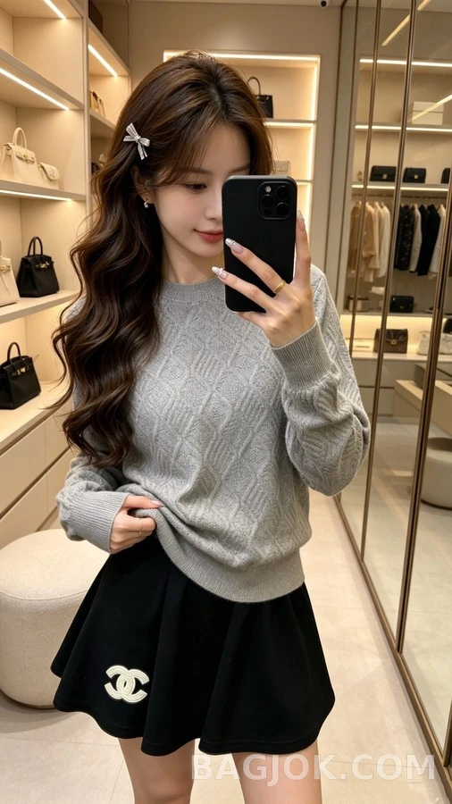 샤넬 샤넬 더블C 로고 자카드 니트 상세 이미지
