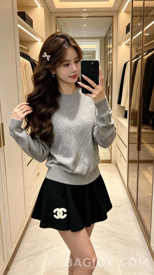 샤넬 샤넬 더블C 로고 자카드 니트 상세 이미지