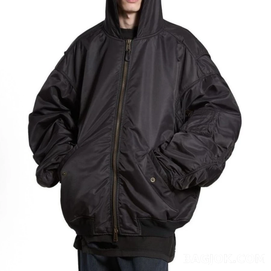 발렌시아가 발렌시아가 테이프 로고 후드 항공 점퍼 상세 이미지