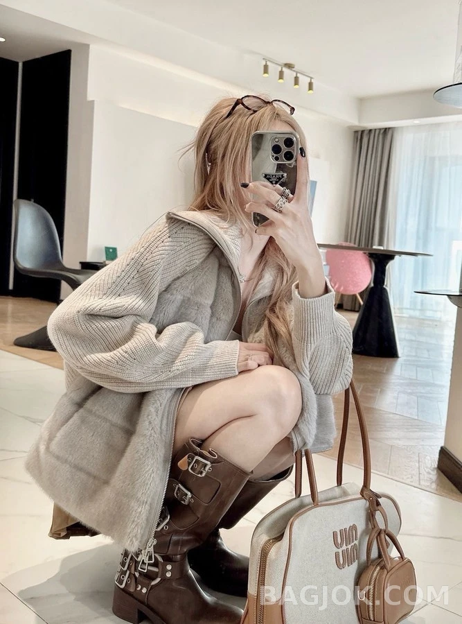 로로피아나 로로피아나 대디그 니트 패치워크 패딩 상세 이미지