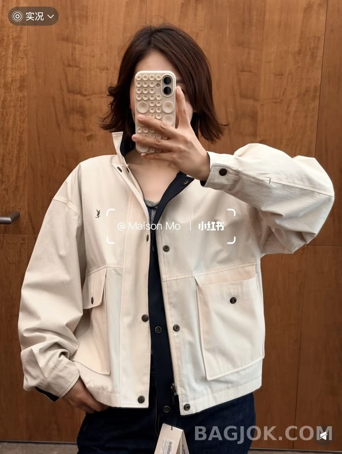 생로랑 세인트로랑 투톤 카라 리버서블 워크웨어 자켓 상세 이미지