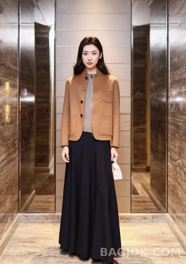 로로피아나 로로피아나 신중식 스탠드넥 더블페이스 자켓 브라운 상세 이미지
