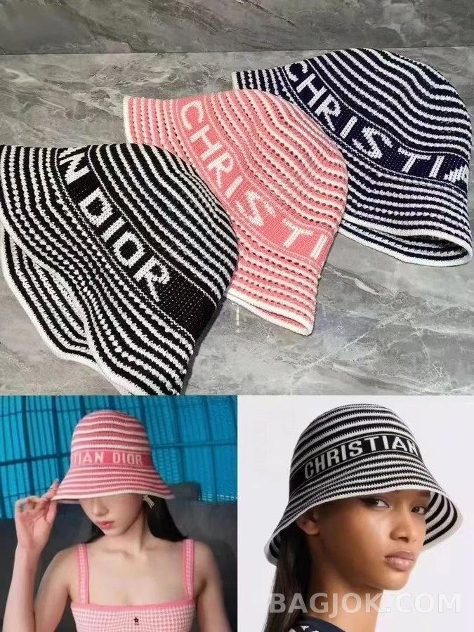 디올 디올 스트라이프 버킷햇 상세 이미지