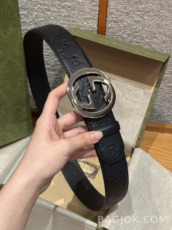 구찌 구찌 인터로킹 G 버클 4cm 벨트 상세 이미지