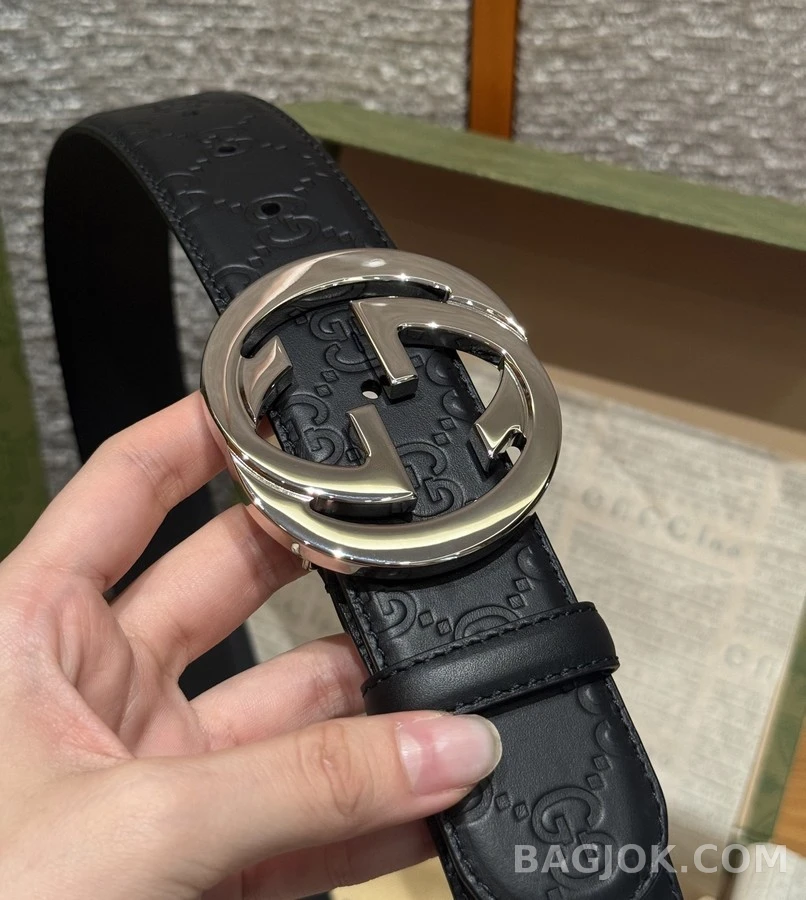 구찌 구찌 인터로킹 G 버클 4cm 벨트 상세 이미지