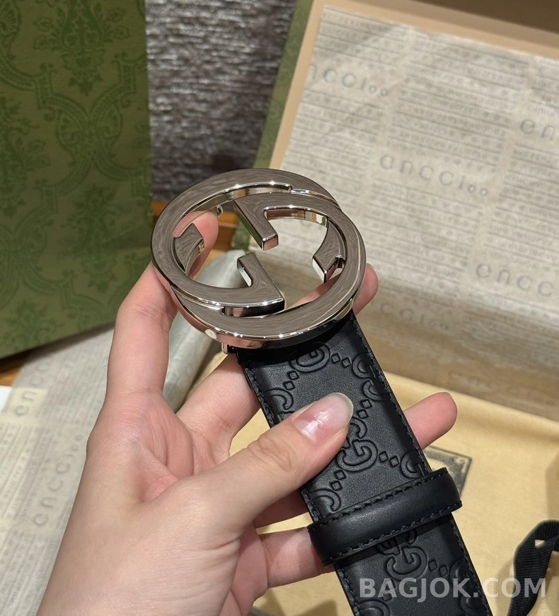구찌 구찌 인터로킹 G 버클 4cm 벨트 상세 이미지