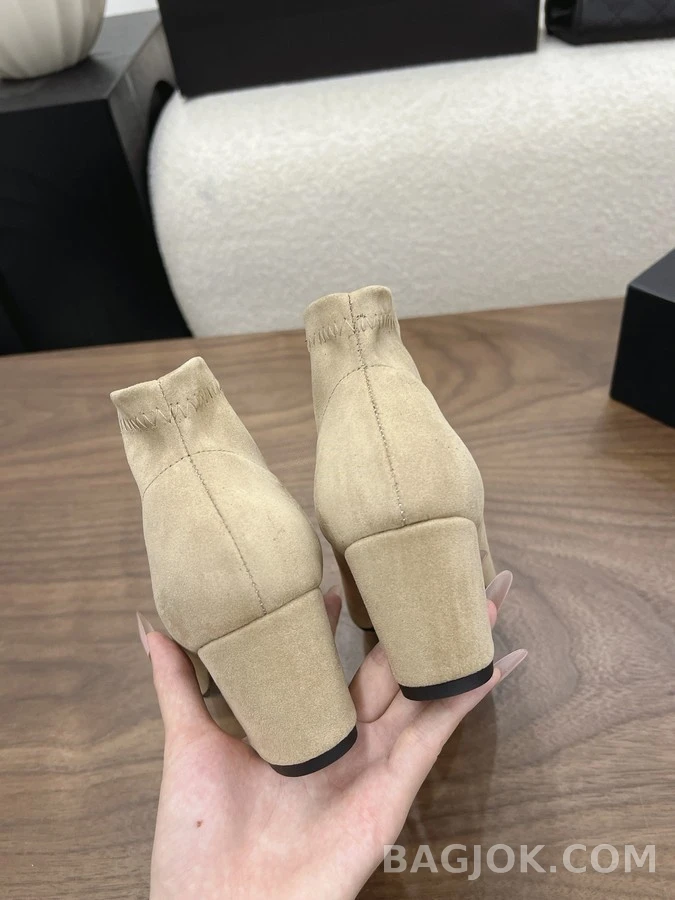 샤넬 샤넬 투톤 캡토 앵클 부츠 상세 이미지
