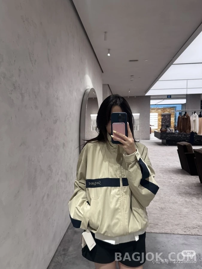 생로랑 세인트로랑 배색 자수 자켓 상세 이미지