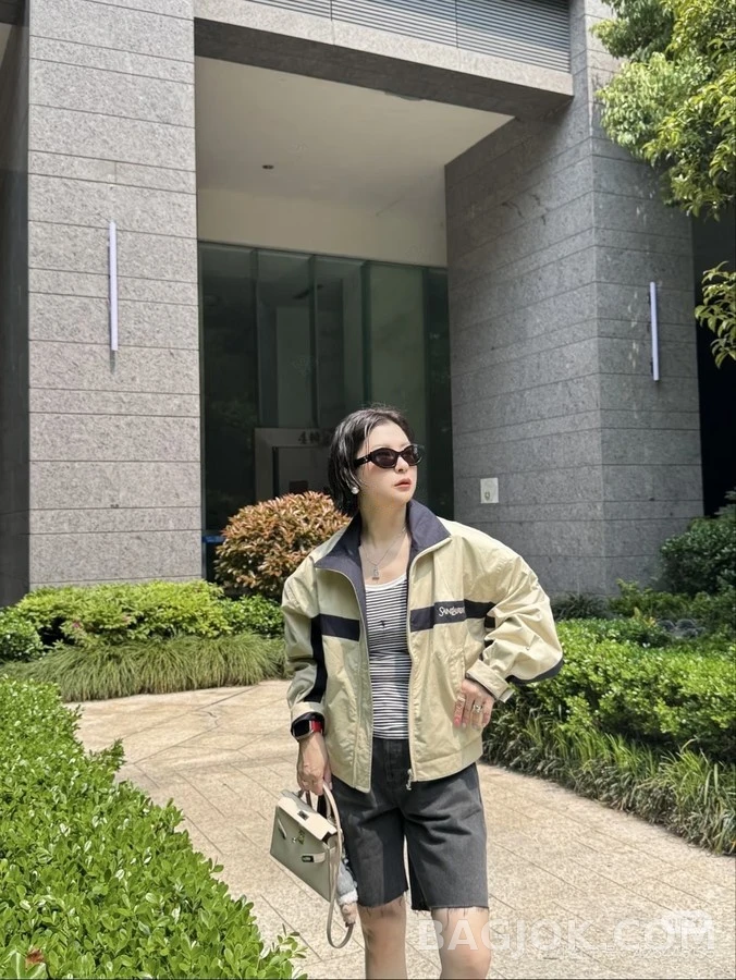 생로랑 세인트로랑 배색 자수 자켓 상세 이미지