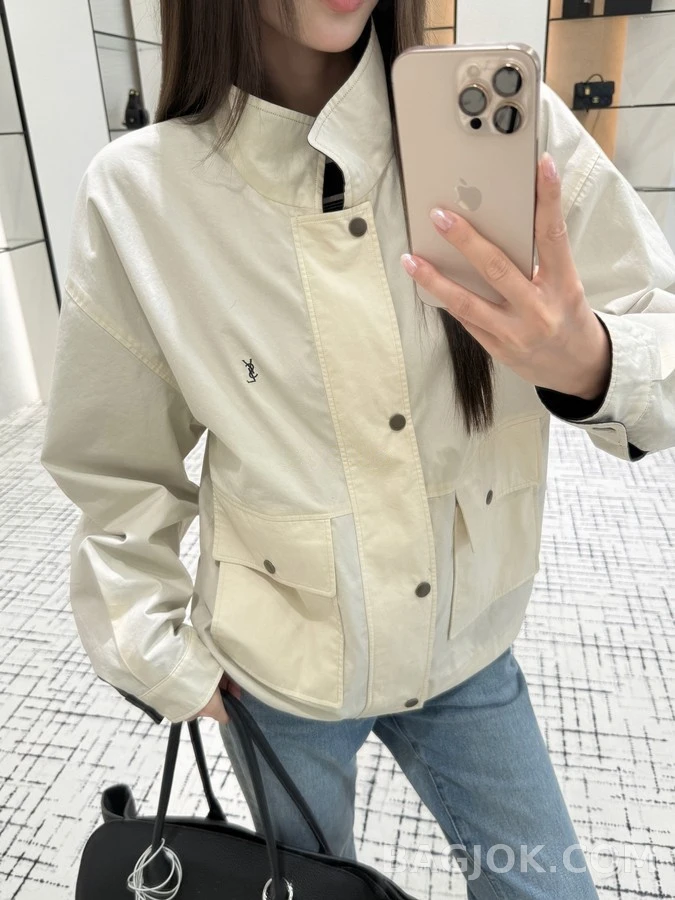 생로랑 세인트로랑 르 카산드르 자수 리버시블 자켓 상세 이미지