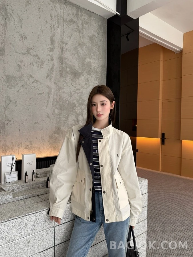 생로랑 세인트로랑 르 카산드르 자수 리버시블 자켓 상세 이미지