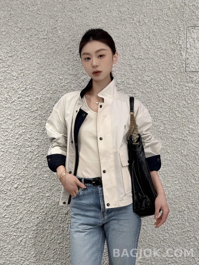 생로랑 세인트로랑 르 카산드르 자수 리버시블 자켓 상세 이미지