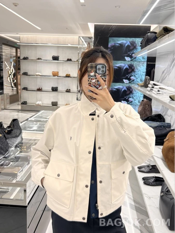 생로랑 세인트로랑 르 카산드르 자수 리버시블 자켓 상세 이미지