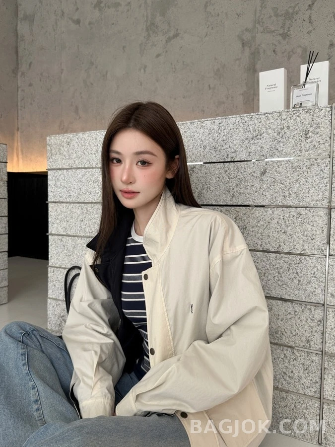 생로랑 세인트로랑 르 카산드르 자수 리버시블 자켓 상세 이미지