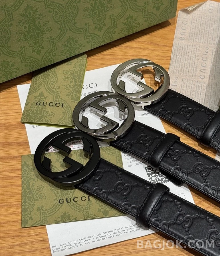 구찌 구찌 시그니처 엠보싱 벨트 상세 이미지