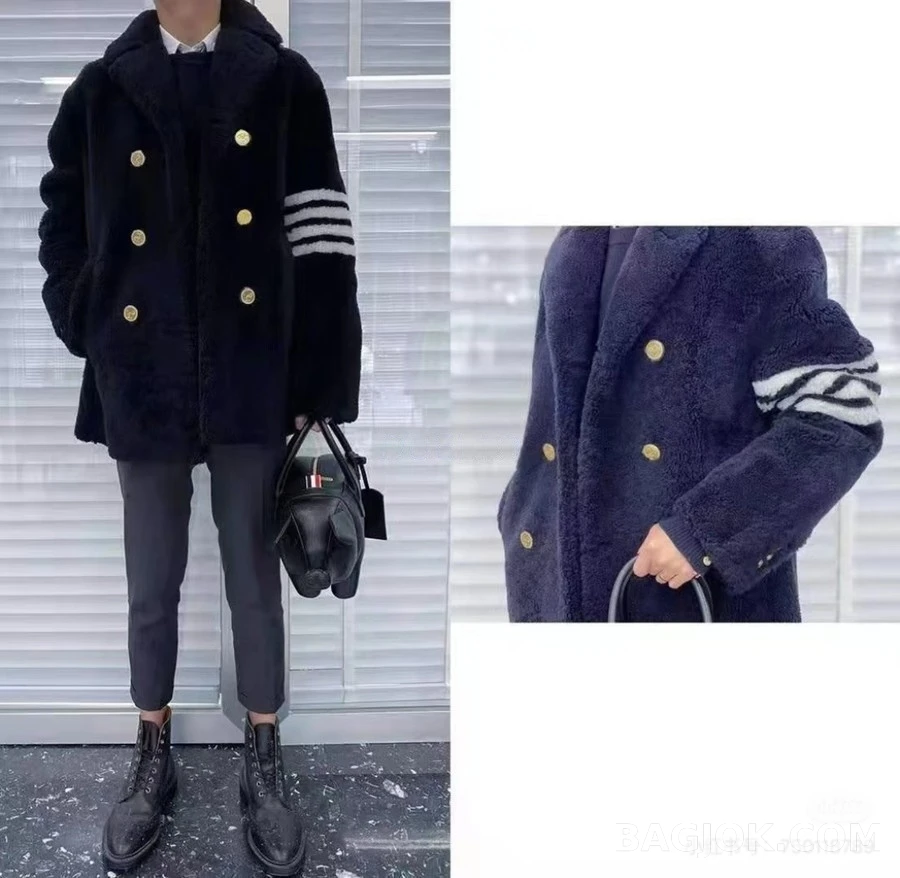 톰브라운 톰브라운 양모 4바 코트 상세 이미지