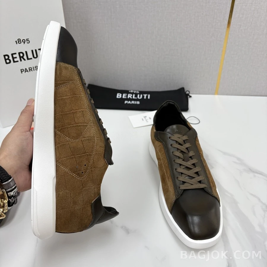 벨루티 벨루티 스텔라 투톤 스웨이드 스니커즈 상세 이미지