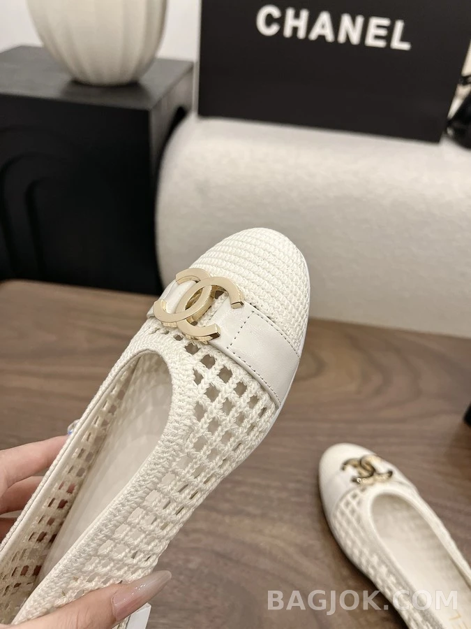 샤넬 샤넬 메쉬 우븐 발레리나 플랫 상세 이미지