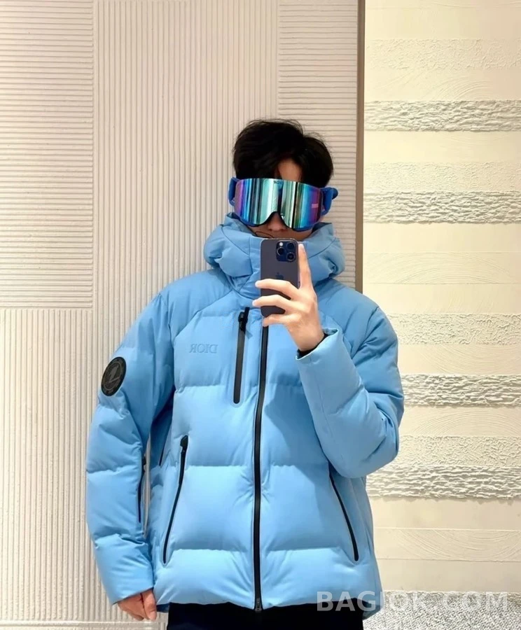 디올 디올 로고 후드 패딩 자켓 상세 이미지