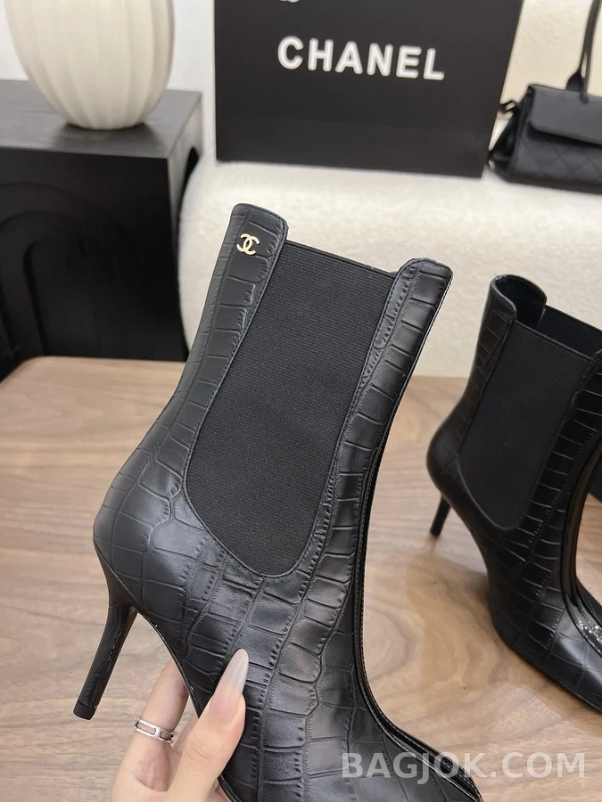 샤넬 샤넬 악어 엠보 첼시 부츠 상세 이미지