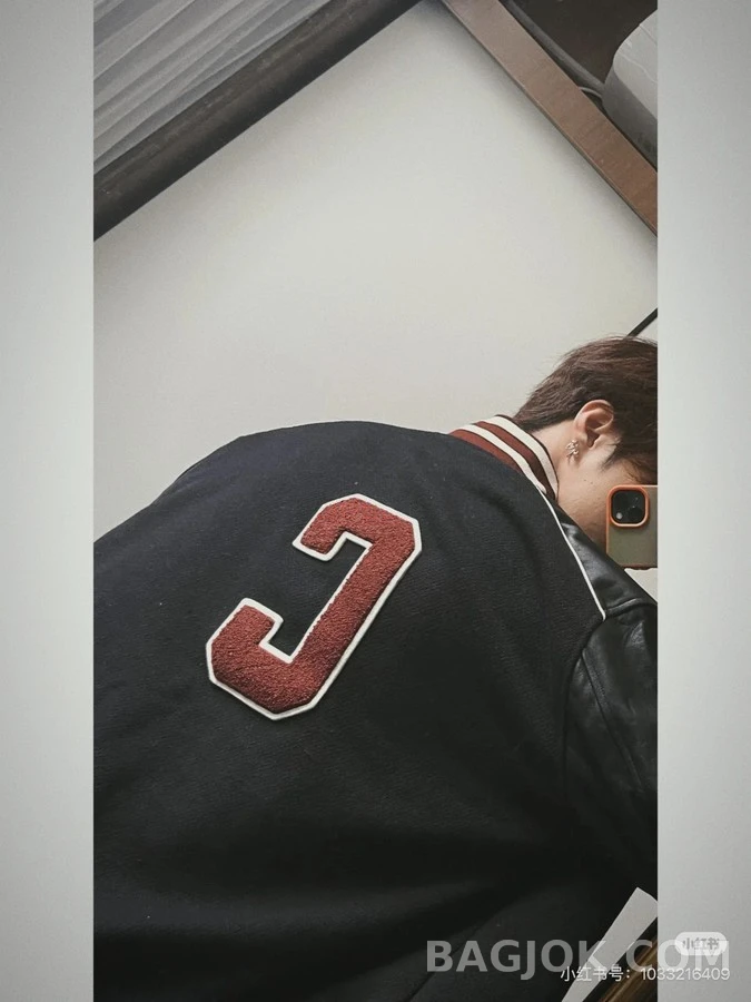 셀린느 셀린느 레터 C 패치 울 레더 바시티 자켓 상세 이미지