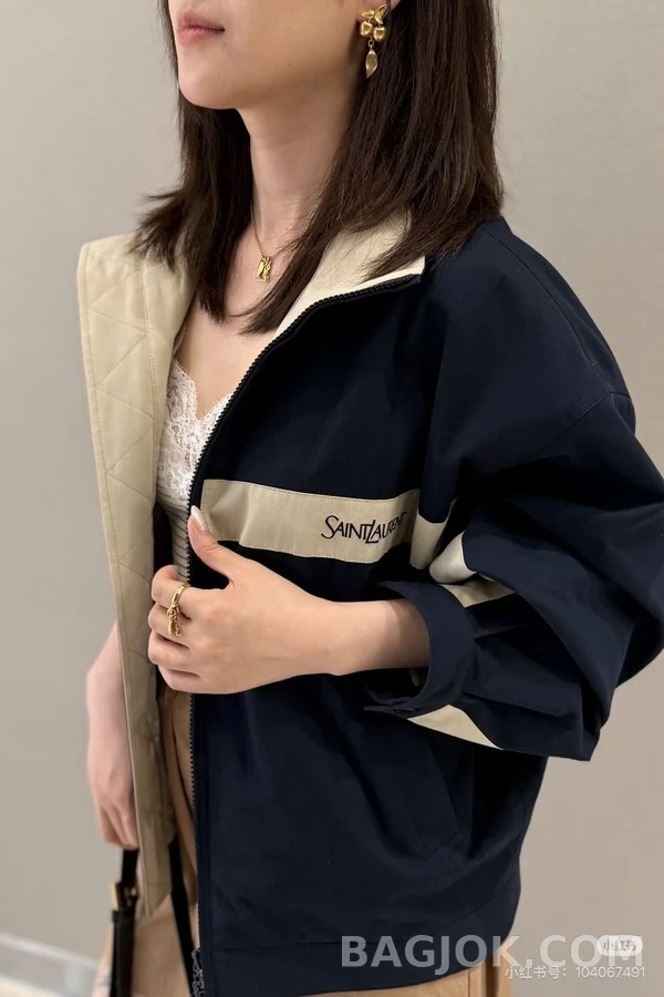 생로랑 세인트로랑 배색 자수 스포츠 자켓 상세 이미지