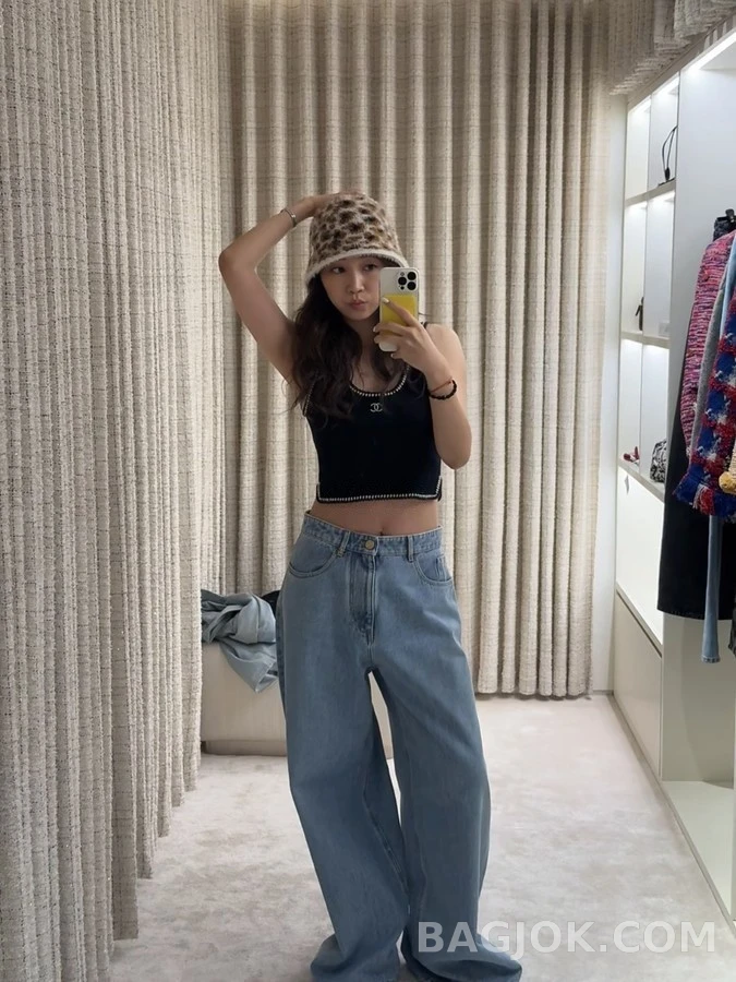 샤넬 샤넬 카멜리아 장식 투톤 슬링백 플랫 상세 이미지