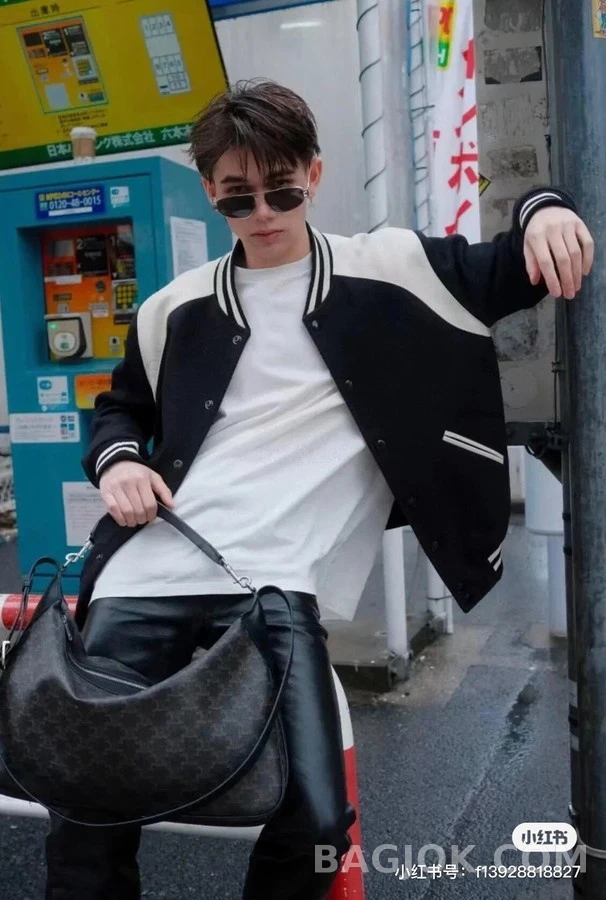 셀린느 셀린느 배색 가죽 바시티 자켓 상세 이미지