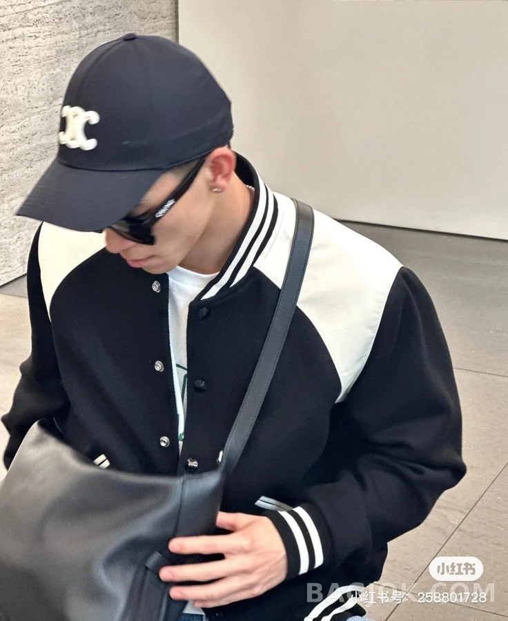 셀린느 셀린느 배색 가죽 바시티 자켓 상세 이미지