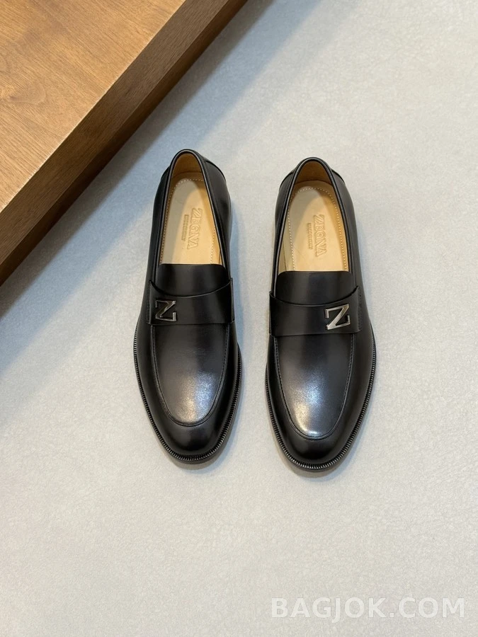 제냐 제냐 Z 로고 레더 로퍼 상세 이미지