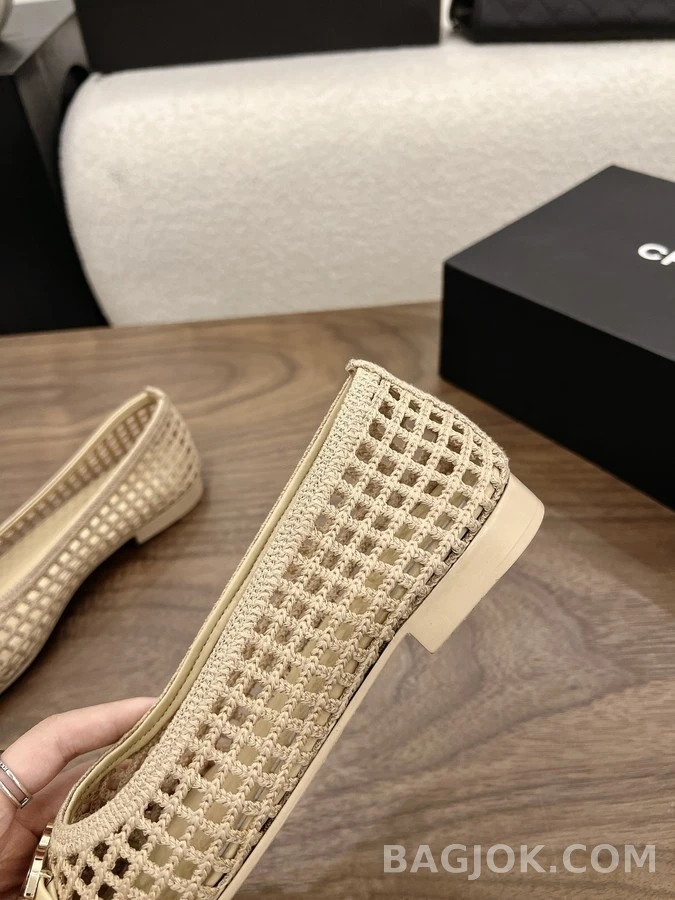 샤넬 샤넬 메쉬 더블C 발레리나 플랫 상세 이미지