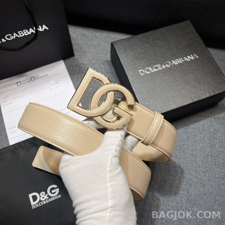 돌체앤가바나 돌체앤가바나 DG 로고 그레인 레더 벨트 상세 이미지