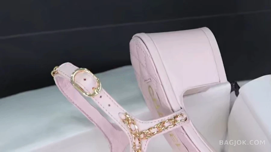샤넬 샤넬 체인 블록힐 샌들 상세 이미지