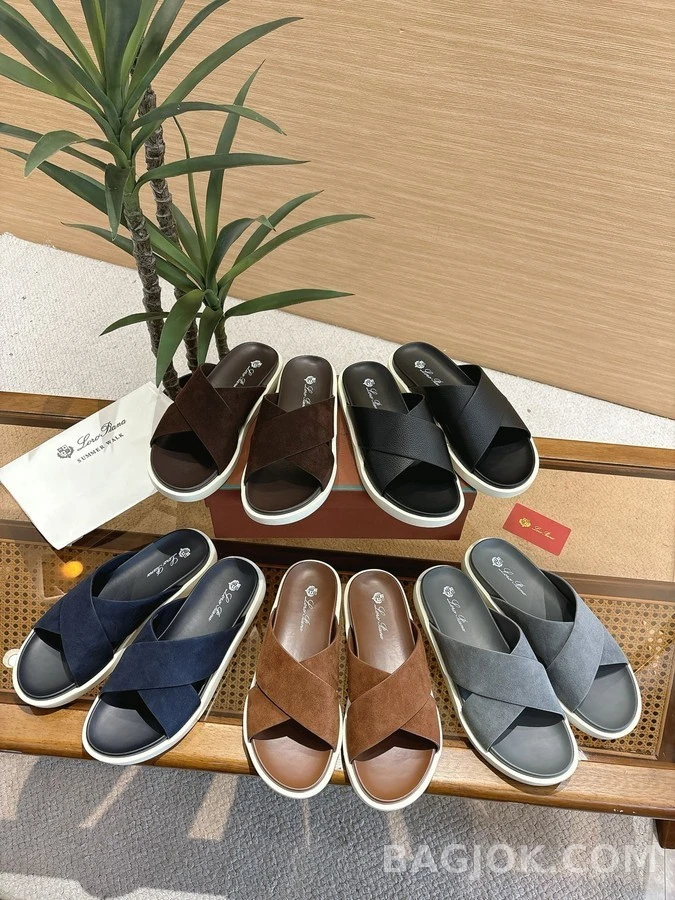 로로피아나 로로피아나 크로스 스트랩 뮬 슬리퍼 상세 이미지