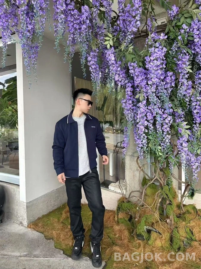 미우미우 미우미우 자수 피케 집업 니트 상세 이미지