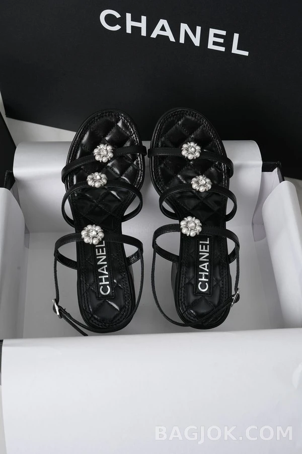 샤넬 샤넬 까멜리아 수정 힐 샌들 상세 이미지