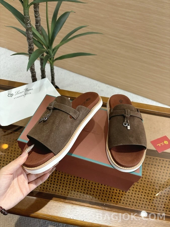 로로피아나 로로피아나 Summer Walk 스웨이드 뮬 슬리퍼 상세 이미지