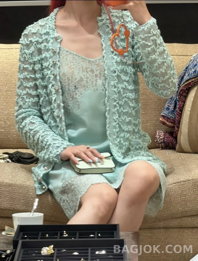 샤넬 샤넬 물결 오픈워크 니트 가디건 상세 이미지