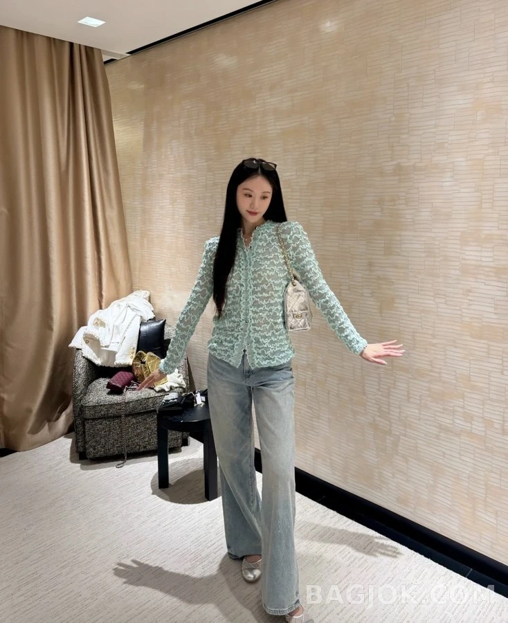 샤넬 샤넬 물결 오픈워크 니트 가디건 상세 이미지
