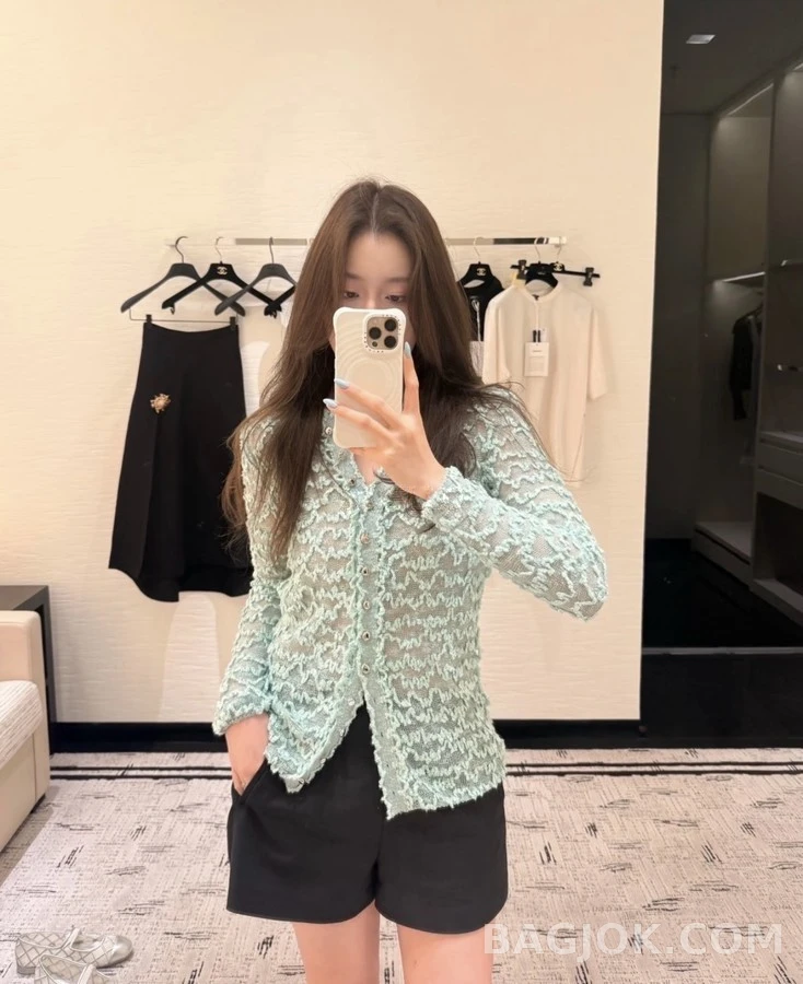 샤넬 샤넬 물결 오픈워크 니트 가디건 상세 이미지