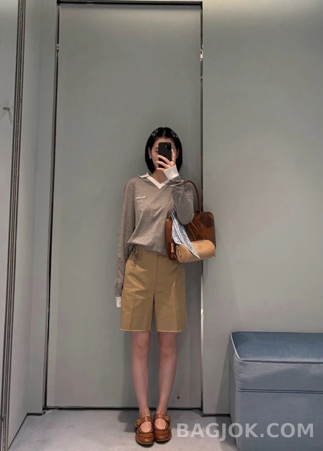 폴로 랄프 로렌 폴로 랄프 로렌 회색 배색 폴로넥 긴팔 티셔츠 상세 이미지