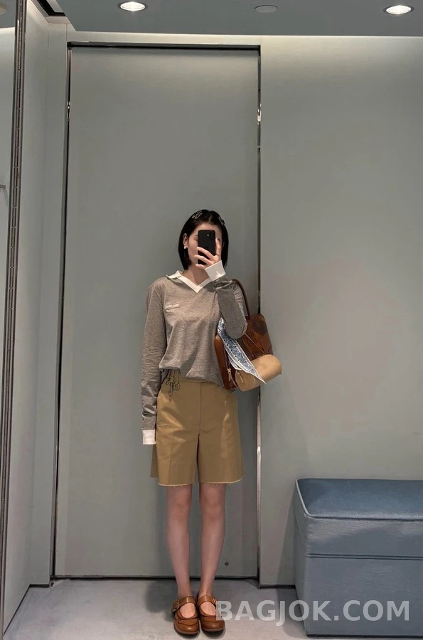 폴로 랄프 로렌 폴로 랄프 로렌 회색 배색 폴로넥 긴팔 티셔츠 상세 이미지